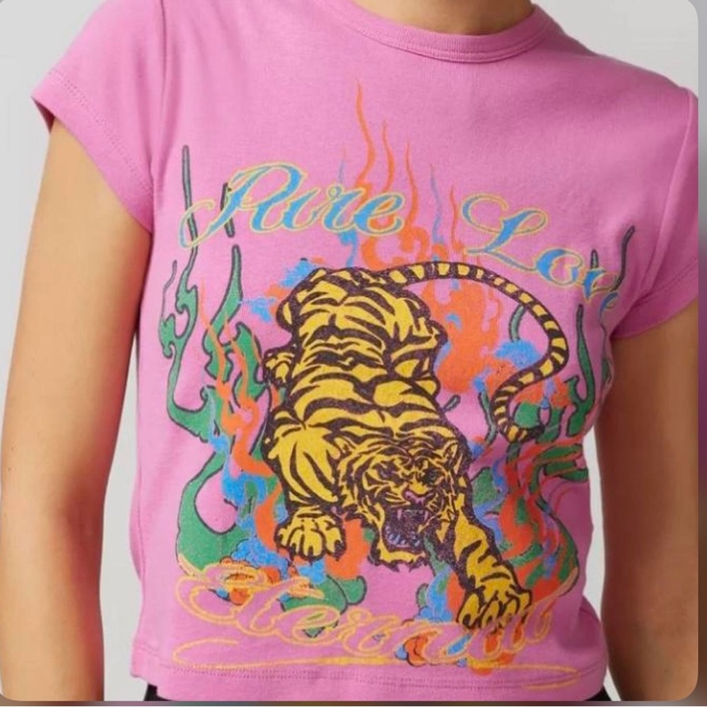 URBAN OUTFITTERS Pure Love Kids Pink Graphic Tee